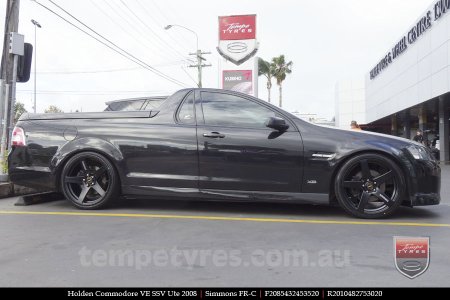 20x8.5 20x10 Simmons FR-C Full Satin Black on HOLDEN COMMODORE VE