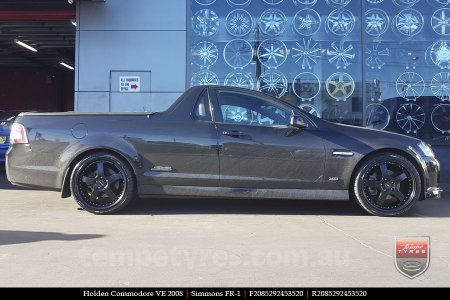 20x8.5 20x9.5 Simmons FR-1 Satin Black on HOLDEN COMMODORE VE