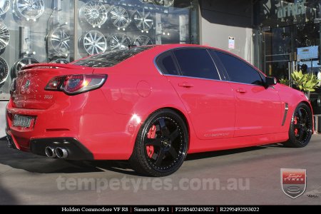 22x8.5 22x9.5 Simmons FR-1 Full Gloss Black on HOLDEN COMMODORE 