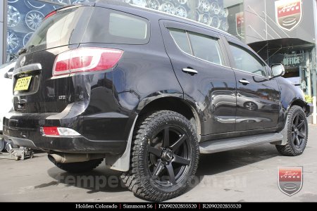 20x9.0 Simmons S6 Matte Black on HOLDEN COLORADO