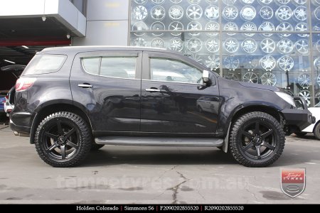 20x9.0 Simmons S6 Matte Black on HOLDEN COLORADO