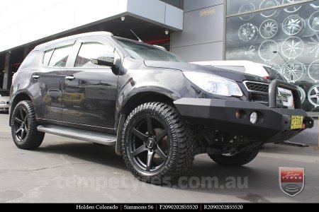 20x9.0 Simmons S6 Matte Black on HOLDEN COLORADO