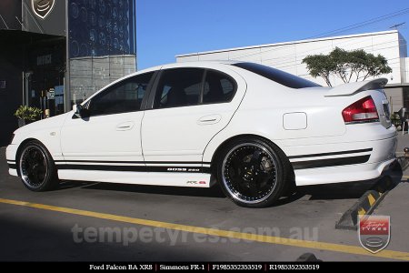 19x8.5 19x9.5 Simmons FR-1 Gloss Black on FORD FALCON