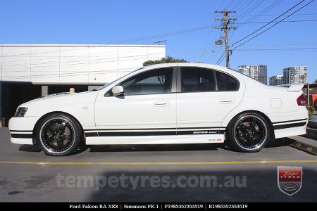 19x8.5 19x9.5 Simmons FR-1 Gloss Black on FORD FALCON