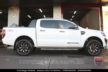 20x9.0 Simmons MAX X11 BKWAA on FORD RANGER WILDTRAK