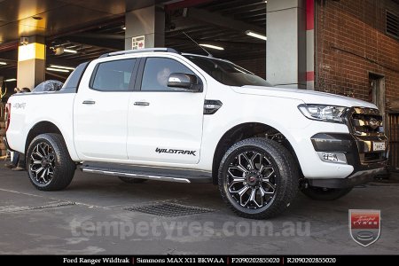 20x9.0 Simmons MAX X11 BKWAA on FORD RANGER WILDTRAK