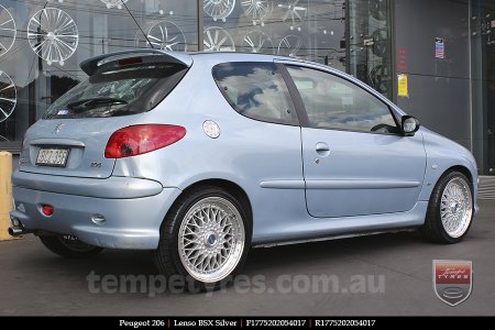 17x7.5 Lenso BSX Silver on PEUGEOT 206