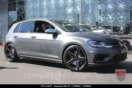 19x8.0 19x9.0 Simmons FR-CS Satin Black NCT on VW GOLF R