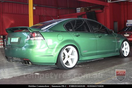 20x8.5 20x10 Simmons FR-C Full White NCT on HOLDEN COMMODORE 