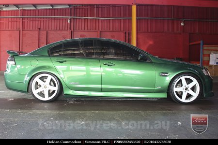 20x8.5 20x10 Simmons FR-C Full White NCT on HOLDEN COMMODORE 