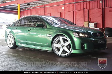 20x8.5 20x10 Simmons FR-C Full White NCT on HOLDEN COMMODORE 