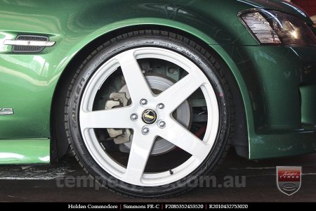 20x8.5 20x10 Simmons FR-C Full White NCT on HOLDEN COMMODORE 
