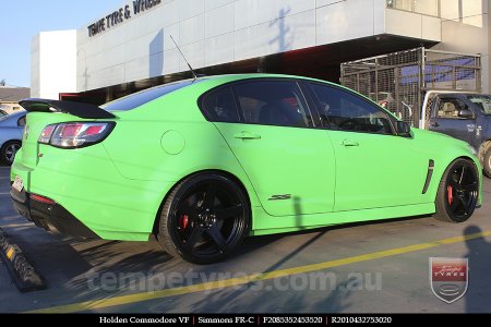 20x8.5 20x10 Simmons FR-C Full Satin Black on HOLDEN COMMODORE 