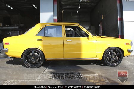 18x7.0 18x8.5 Simmons FR-1 Satin Black on MAZDA RX3