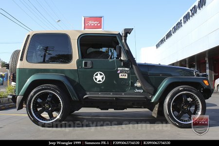 20x8.5 20x9.5 Simmons FR-1 Gloss Black on JEEP WRANGLER