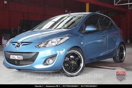 17x7.0 17x8.5 Simmons FR-1 Gloss Black on MAZDA 2