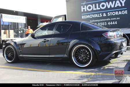 20x8.5 20x9.5 Simmons OM-1 Gloss Black on MAZDA RX8