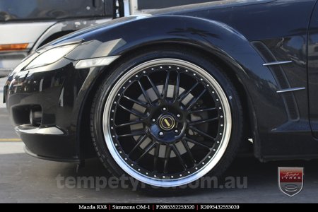 20x8.5 20x9.5 Simmons OM-1 Gloss Black on MAZDA RX8