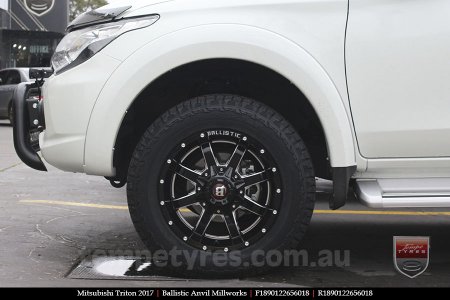 18x9.0 Ballistic Anvil Millworks on MITSUBISHI TRITON