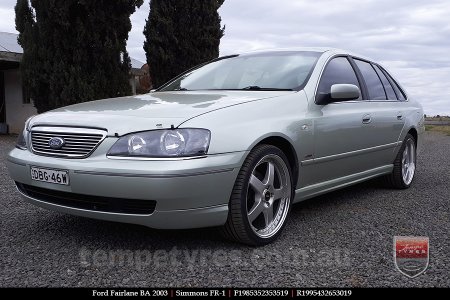 19x8.5 19x9.5 Simmons FR-1 Silver on FORD FAIRLANE