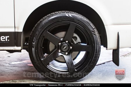 18x8.0 18x9.0 Simmons FR-C Matte Black NCT on VW TRANSPORTER