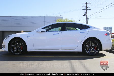 20x8.5 20x10 Simmons FR-CS Satin Black on TESLA MODEL S