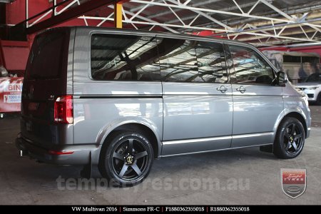 18x8.0 18x9.0 Simmons FR-C Matte Black NCT on VW MULTIVAN