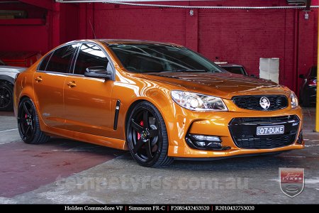 20x8.5 20x10 Simmons FR-C Satin Black NCT on HOLDEN COMMODORE