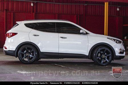 20x9.0 Simmons S6 Matte Black on HYUNDAI SANTA FE