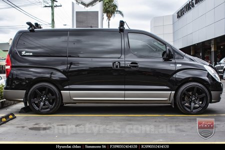 20x9.0 Simmons S6 Matte Black NCT on HYUNDAI iMax