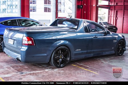 20x8.5 20x10 Simmons FR-C Full Satin Black on HOLDEN COMMODORE VE