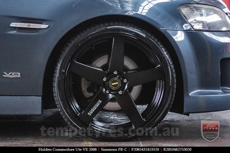 20x8.5 20x10 Simmons FR-C Full Satin Black on HOLDEN COMMODORE VE