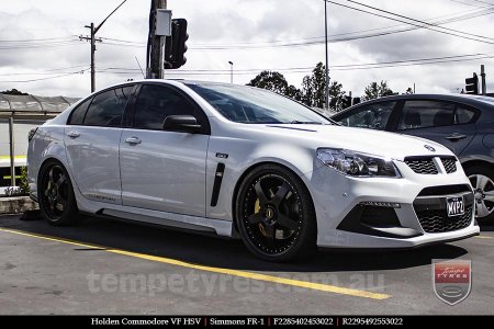 22x8.5 22x9.5 Simmons FR-1 Full Satin Black on HOLDEN COMMODORE