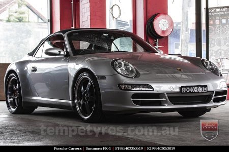 19x8.5 19x9.5 Simmons FR-1 Hyper Dark on PORSCHE CARRERA