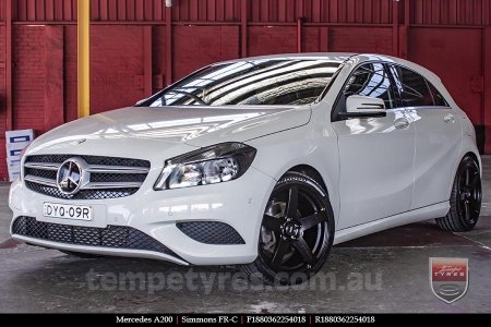 18x8.0 18x9.0 Simmons FR-C Matte Black NCT on MERCEDES A-Class