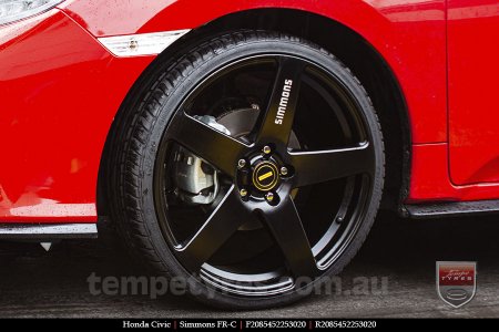 20x8.5 20x10 Simmons FR-C Full Satin Black on HONDA CIVIC