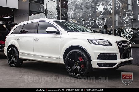 22x9.5 Simmons FR-C Full Satin Black on AUDI Q7