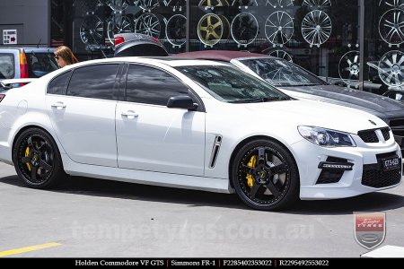 22x8.5 22x9.5 Simmons FR-1 Full Gloss Black on HOLDEN COMMODORE