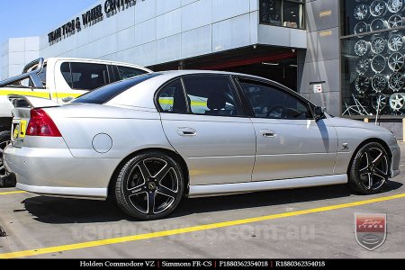 18x8.0 18x9.0 Simmons FR-CS Matte Black Chamfer Edge on HOLDEN COMMODORE VZ