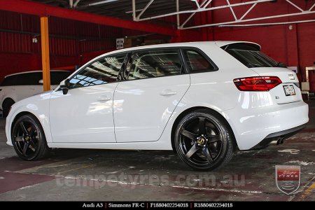 18x8.0 18x9.0 Simmons FR-C Matte Black NCT on AUDI A3