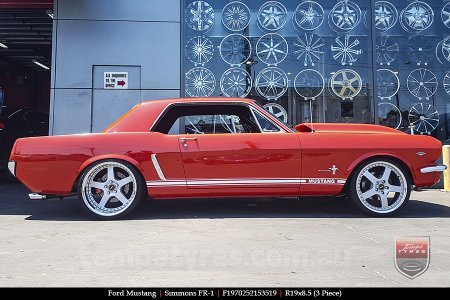19x7.0 19x8.5 Simmons FR-1 Silver on FORD MUSTANG