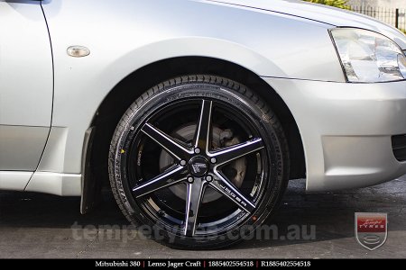 18x8.5 Lenso Jager Craft BKWA on MITSUBISHI 380