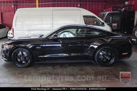 20x8.5 20x9.5 Simmons FR-1 Satin Black on FORD MUSTANG