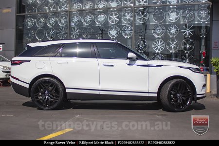 22x9.5 RRSPORT Matte Black on RANGE ROVER VELAR