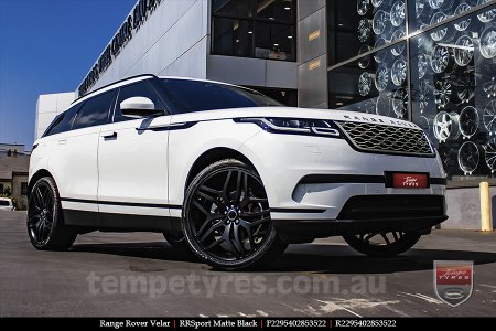 22x9.5 RRSPORT Matte Black on RANGE ROVER VELAR