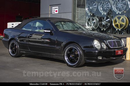 17x8.5 17x9.5 Simmons FR-1 Satin Black on MERCEDES CLK-Class