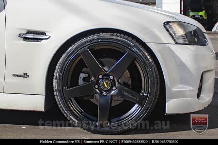 20x8.5 20x10 Simmons FR-C Satin Black NCT on HOLDEN COMMODORE VE