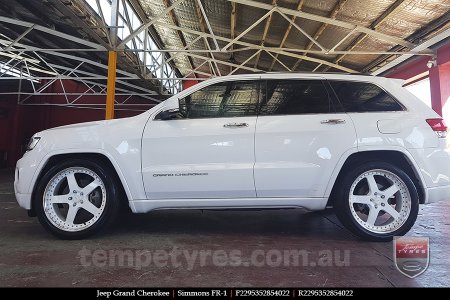 22x8.5 22x9.5 Simmons FR-1 White on JEEP GRAND CHEROKEE