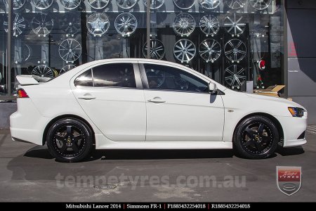 18x8.5 18x9.5 Simmons FR-1 Satin Black on MITSUBISHI LANCER