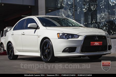 18x8.5 18x9.5 Simmons FR-1 Satin Black on MITSUBISHI LANCER